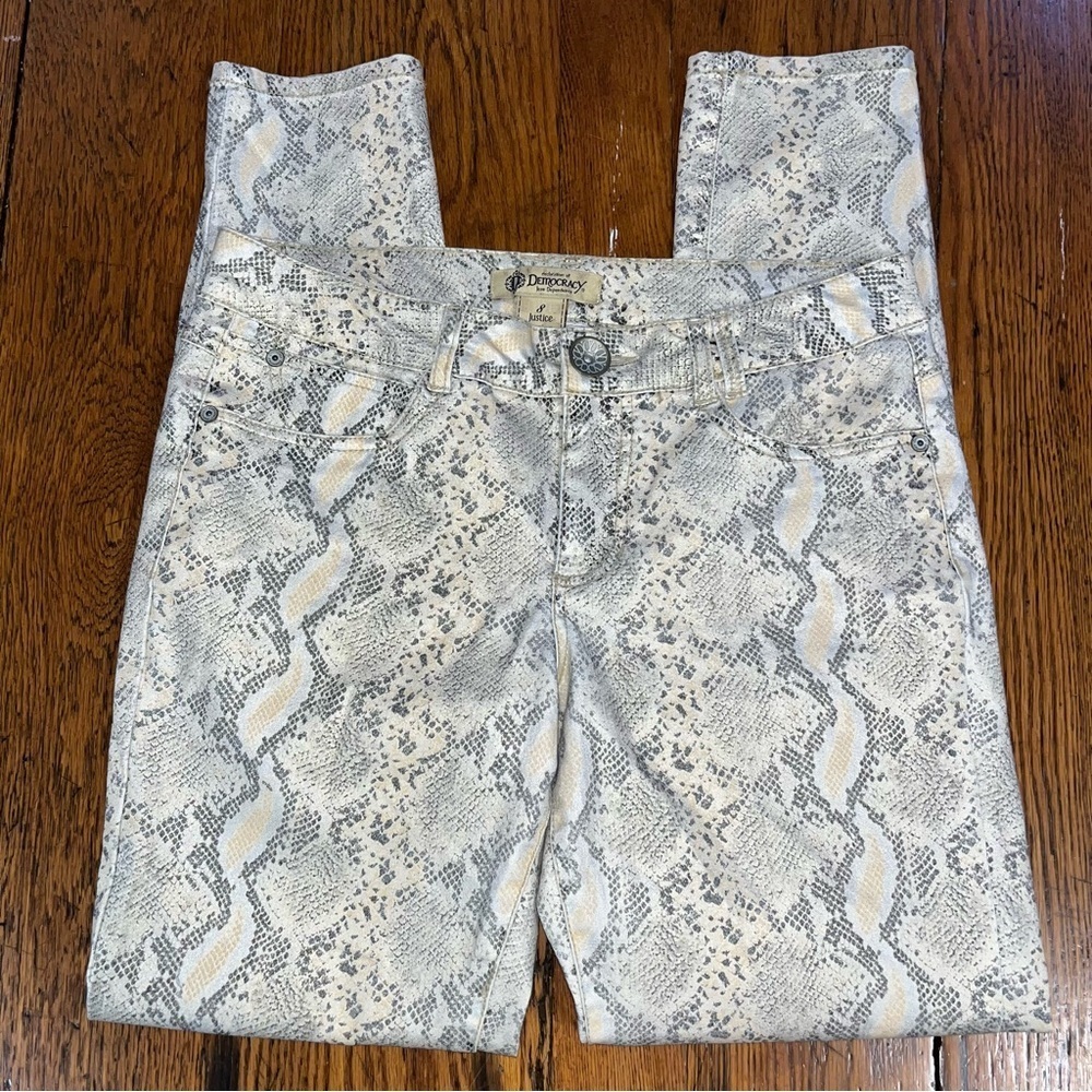 Democracy Justice Jeggings Snake Print Skinny Jeans sz 8